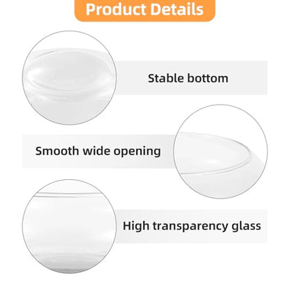 2 PCS Round Glass Vase Bowl, 6"/ 8" Wide Mouth Clear Glass Fish Bowls, Lotus Bowl, Succulent Planters, Hydroponic Planter Floral Decor Centerpieces for Home Decoration (2PCS)