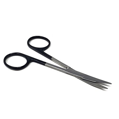 Premium Iris Scissors Micro Dissecting Scissors Curved 4.5" with Fine Sharp Blades Made of Stainless Steel Medical Surgical Tools (Black Handle) - color: Black Handle