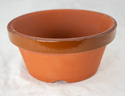 Japanese Tokoname Bonsai Training Pot, Cactus & Succulent Planter with Mesh - 4.25" to 7.25" (6.75"x 6.75"x 3") - size: 6.75"x 6.75"x 3"