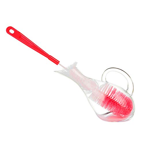 ALINK 16 inch Extra Long Red Bottle Cleaning Brush Cleaner for Washing Narrow Neck Beer/Wine/Thermos/Sport Well, Brewing Bottles, Hummingbird Feeder - color: Red