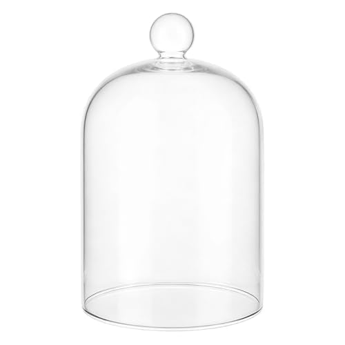 OLYCRAFT 4.7x7.6 Inch Clear Glass Bell Jar Glass Display Dome Terrarium Jar Bell Jars Display Case Glasses Decorative Candle Cloche Accessory for Plants Fairy Lights Table Wedding Decor Medal Photos