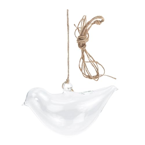 ORFOFE Hanging Glass Vase Small Clear Hydroponic Planter Bird Shape Flower Holder Wall Decor for Indoor Home Office Bedroom Micro Landscape