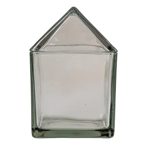 Creative Co-Op 45-Ounce Glass House Shaped Jar with Lid, Clear - size: 45-Ounce