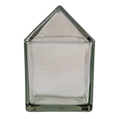 Creative Co-Op 45-Ounce Glass House Shaped Jar with Lid, Clear - size: 45-Ounce