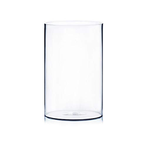 WGV Cylinder Vase, Width 10", Height 16", Clear Wide Large Diameter Flower Glassware, Floral Container, Planter Terrarium for Wedding Party Event, Home Accent Decor, 1 Piece - size: 10"x16"H