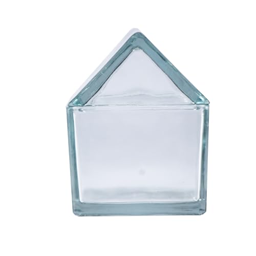Creative Co-Op 20-Ounce Glass House Shaped Jar with Lid, Clear - size: 20-Ounce