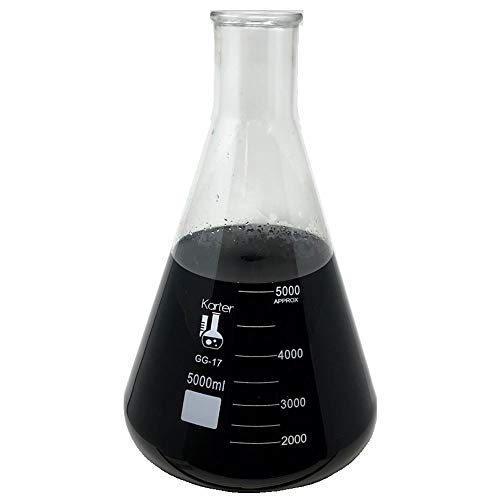 5000ml Narrow Mouth Erlenmeyer Flask, 3.3 Borosilicate Glass, Single Metric Scale, Karter Scientific, 213G13 (Case of 4) - size: 5000ml, style: Pack of 4