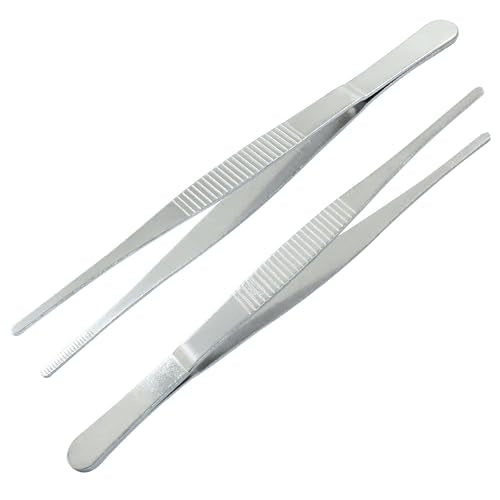 2 Pcs 6 Inch Stainless Steel Forceps, Straight - size: 6 Inch