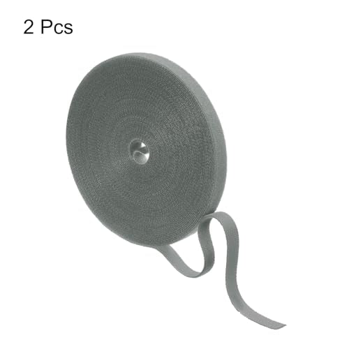 HARFINGTON 2pcs Garden Plant Tape 33ft 25/64" Reusable Garden Plant Ties Strap Nylon Plant Twist Tie for Plant Gardening Home Office, Grey - color: Gray, size: 33ft x 25/64"