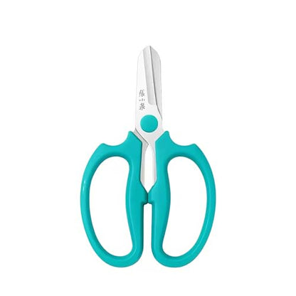 Pro Florist & Garden Shears - 3.38mm Heavy-Duty Rustproof Steel | Cuts Hydrangeas, Roses & Thick Stems | Ergo Wide-Grip Scissors for Fresh Flowers, Pruning, Ikebana(Green)
