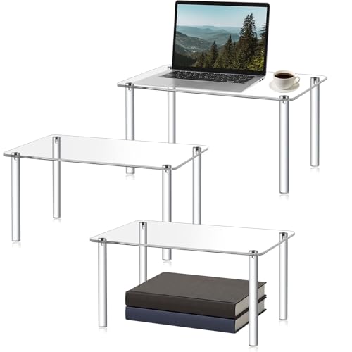 RattanView 3 Pcs 17, 16, 15 Inch Acrylic Risers Display Stands Plant Stand - color: Acrylic, size: 17×11×9 In，16×10×8 In，15×9×7 in
