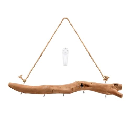 1Pc 15 Inch Natural Driftwood Decorative Branches Farmhouse Home Wall Hanging Decor Hanging Jewelry Organizers with 5 Hooks Decorative Farmhouse Home Wall Decor