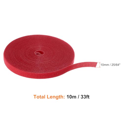 HARFINGTON 2pcs Garden Plant Tape 33ft 25/64" Reusable Garden Plant Ties Strap Nylon Plant Twist Tie for Plant Gardening Home Office, Red - color: Red, size: 33ft x 25/64"