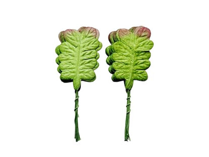 Ploen 25 pcs Green Leaves Ferns Mulberry Paper Leaves with Wire Stems Fern2 Leaf Mulberry Paper Craft Supplies Scrapbooking Embellishments for so Many Card DIY Craft Projects Leaves208