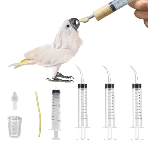 Baby Bird Feeding Syringe Set, Pet Parrot Milk Feeding Syringe with Tubes, Parrot Feeding Tubes Measuring Tools for Feeding Pets Scientific Industrial Labs… (12ml +20ml syringe+50ml Measuring Cup) - color: 12ml +20ml syringe+50ml Measuring Cup