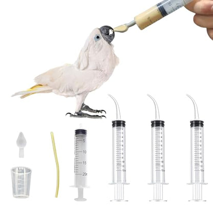Baby Bird Feeding Syringe Set, Pet Parrot Milk Feeding Syringe with Tubes, Parrot Feeding Tubes Measuring Tools for Feeding Pets Scientific Industrial Labs… (12ml +20ml syringe+50ml Measuring Cup) - color: 12ml +20ml syringe+50ml Measuring Cup