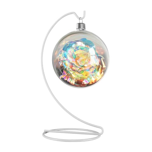 9 Inch White Ornament Display Stand, Metal Ornament Hanger Stand for Hanging Glass Globe, Air Plant Terrarium, Witch Ball, Christmas Ornament and Home Wedding Decoration - size: 9x4" White2