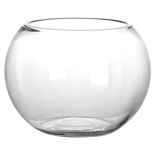 Baluue Round Glass Fish Bowl 5.90 in Clear Bubble Bowl for Fish Plants Flowers Shells and Crafts Compact Desktop for Home Office Shop Decor Centerpieces Terrarium - size: 15.00X15.00X10.00CM