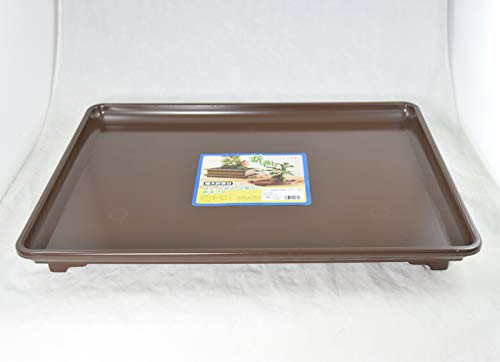 Yubonzai Japanese Deluxe Rectangular Plastic Humidity/Drip Tray for Bonsai Tree & House Indoor Plants - 11.25" to 18" (18"x 13"x 1.75") - size: Out 18"x 13"x 1.75" / In 16"x 11"x 1"