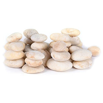 11LB Stones Pebbles River Rocks, 100% Natural Hand-Picked Premium Decorative Pebbles, Ideal for Garden Landscaping, Home Decor, Aquariums, Painting, Crafting and Gifts, Cream White - size: 11 Pounds, style: Cream White