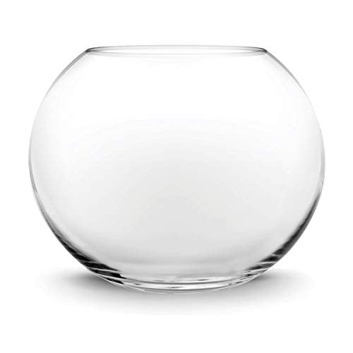 CYS EXCEL Large Glass Bubble Bowl (H-12 W-13, Approx. 5.3 Gal.) Round Bowl Terrarium Globe Flower Vase Centerpiece for Weddings Events Arrangements - size: H-12" W-13"