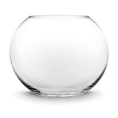 CYS EXCEL Large Glass Bubble Bowl (H-12 W-13, Approx. 5.3 Gal.) Round Bowl Terrarium Globe Flower Vase Centerpiece for Weddings Events Arrangements - size: H-12" W-13"