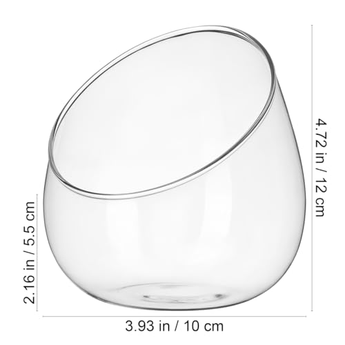 HANABASS Glass 1pc Wedding Cut Event Candle Orb Fish Indoor Floral Containers Slant Bowl Stand Bottle Plant Vase Center Micro Decoration Globe Lifelike Succulents Home Decor