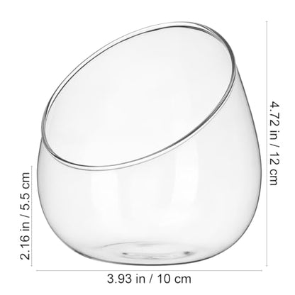 HANABASS Glass 1pc Wedding Cut Event Candle Orb Fish Indoor Floral Containers Slant Bowl Stand Bottle Plant Vase Center Micro Decoration Globe Lifelike Succulents Home Decor