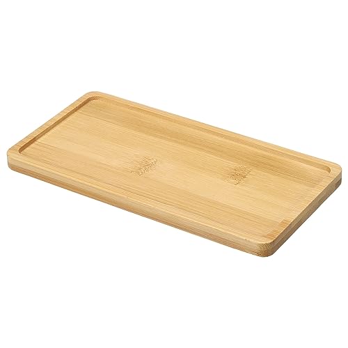PATIKIL Bamboo Wood Saucer, 7x3.5 Inch Rectangle Wooden Plant Drainage Tray Bonsai Plants Saucer Succulent Pot for Home Balcony Patio - size: 7" x 3.5" x 0.4"