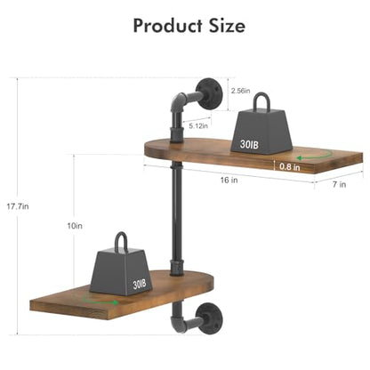OtGalk 2-Tier Rotating Window Plant Shelf, Wooden Indoor Plant Stand | Rotating design provides optimal light exposure. Wall plant holder for multiple plants and thoughtful gifts for plant lovers. - size: 2-Tier