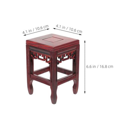 Wooden Plant Stand Flower Pot Base Display Pedestal for Bonsai Statue Crafts and Small Ornaments Hand-Polished Rustic Home Accent 6.61 X 4.17 X 4.17 in