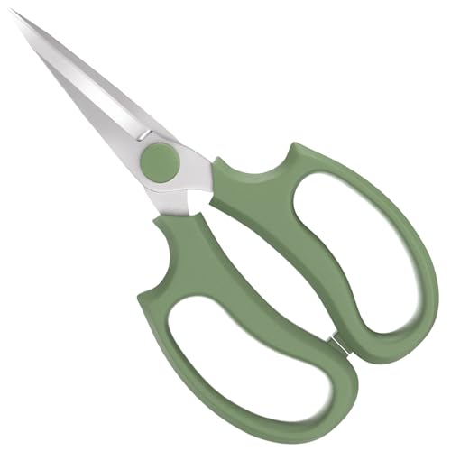 Housolution Flower Scissors, Steel Pointed Pruning Shears, Avocado Green | Strong Floral Shears, Floral Fruits Leaf Scissors Hand Pruner Snip Trimming Tool for Gardening Flower Arrangement - color: Pointed-avocado Green, size: 1 Pack