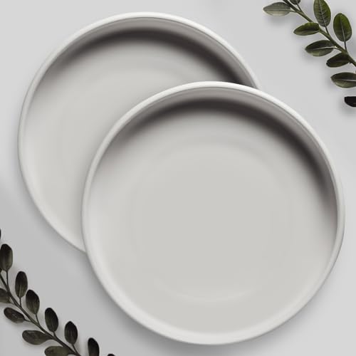 2 Pack 9 Inch Matte White Ceramic Plant Drainage Trays, Indoor Use - color: Matte White, size: 9" (2 Pack)