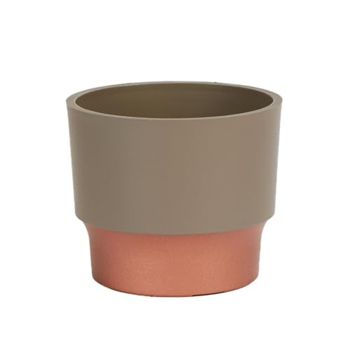 The HC Companies 2.5 Inch Sprite Mini Succulent Pot 2.5"x2.5"x2.10Inch in Artisan Taupe with Copper Bottom Color - color: Artisan Taupe With Copper Bottom Color, size: 2.5", style: Pack of 1