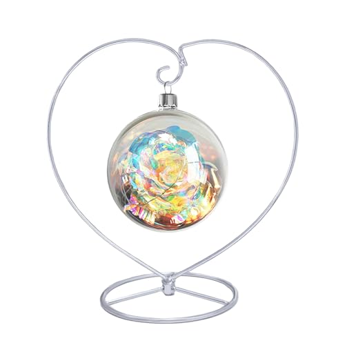 9 Inch Silver Ornament Display Stand, Metal Ornament Hanger Stand for Hanging Glass Globe, Air Plant Terrarium, Witch Ball, Christmas Ornament and Home Wedding Decoration (Silver) - color: Silver
