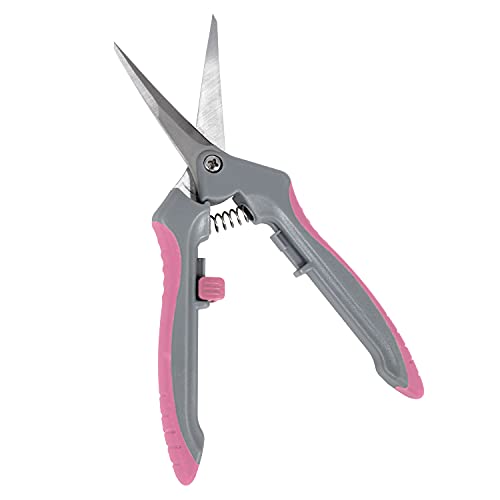 Shear Perfection Pink Platinum Stainless Trimming Shear - 2 in Curved Blades (12/Cs) (800402) - size: 2 Inch | Pink Curved Blades, style: Trimming Shear