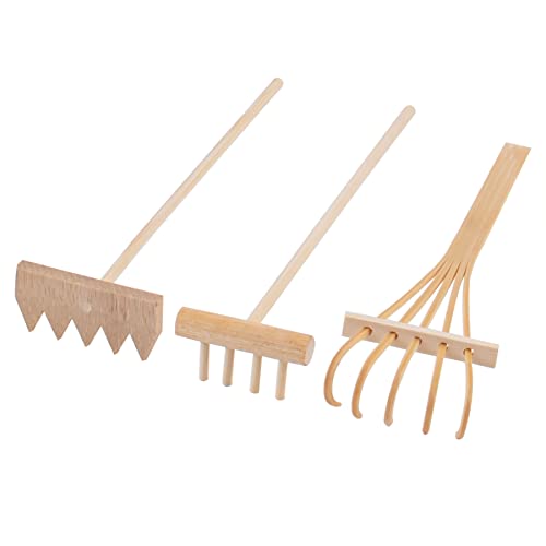 Framendino, 3 Pack Mini Zen Garden Rake Bamboo Sand Rakes Tools Accessories for Office Desktop Decor
