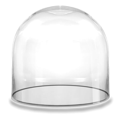 CYS EXCEL Glass Cloche Dome (H:10" D:9.75") | Multiple Sizes Decorative Showcase Display for Antique Collectibles | Bell Jar Terrarium & Dessert Cover - size: H-10" D-9.75"