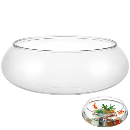 Milisten Flower Vase Bowl, Wide Mouth Round Vase, Succulent Planter, Hydroponic Planter, Floral Container, Globe Fish Bowl Table Centerpiece, Plastic