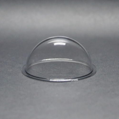 KAYNEY Acrylic Dome with Flange Clear Plastic Hemisphere – Transparent Case for CCTV, Camera Lens, Jewelry, Collectibles & Miniatures – Dustproof Cover for Delicate Items (2.4inch / 60mm) - size: 2.4inch / 60mm