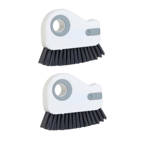RUIGENG2-in-1 Window Groove Cleaning Brush, | Window Sill Track Cleaner Tool, Cleaning Brush for Sliding Door, Shower Door Sills and Household Narrow Gaps, 2 Pack Gray