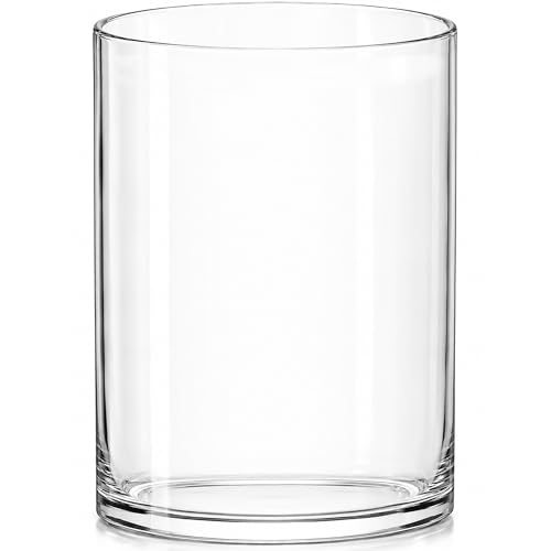 Royal Imports Glass Cylinder Flower Vase 5" Wide x 7" Tall, Clear - size: 5" wide x 7" tall