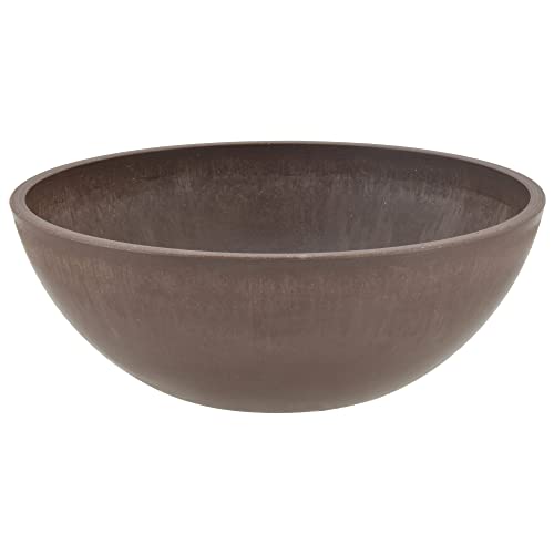PSW Pot Collection Shallow Garden Bowl Planter for Succulents, Bonsai, Fairy Gardens, Herbs, 8-inch, Chocolate (Pack of 2) - color: Chocolate, size: 8 Inch (Pack of 2)