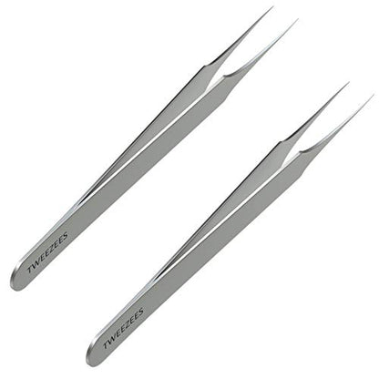 Ingrown Hair Tweezers | Pointed Tip | 2 Pack | Precision Stainless Steel | Extra Sharp and Perfectly Aligned for Ingrown Hair Treatment & Splinter Removal For Men and Women | By Tweezees - size: 2 Pack