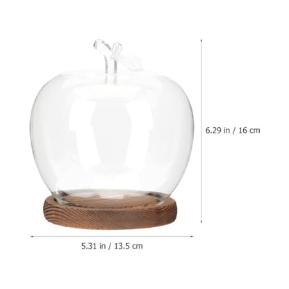 Creative Glass Dome Cover for Preserved Flowers Figurines Shaped Design Base Decorative Display for Home Office Decor Unique Valentine's Day