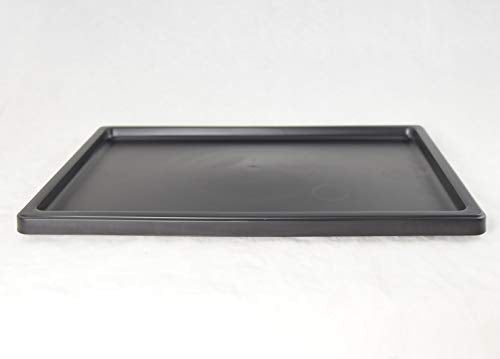 Yubonzai Japanese Rectangular Black Plastic Humidity/Drip Tray for Bonsai Tree & House Indoor Plant - 8.5" to 18" (16"x 11.75"x 0.75") - size: Out 16"x 11.75"x 0.75" / In 14.5"x 10.25"x 0.5"