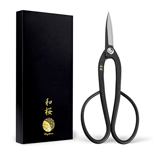 Wazakura Yasugi Steel Made in Japan Ashinaga Bonsai Scissors 8 in (200 mm), Pruning Shears, Japanese Gardening Tools - Yasugi Steel Ashinaga - color: Ashinaga