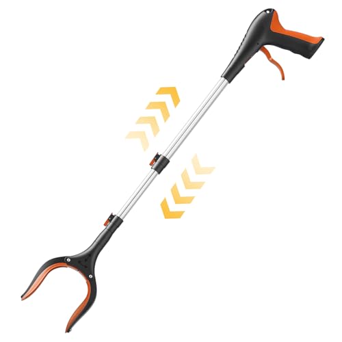 Telescopic Grabber Reacher Tool, 5-Level Adjustable (23" to 41") - Extendable Gripper and Reaching Tool, Heavy Duty Pick Up Stick Grabbers for Elderly, Surgery Recovery Must Haves (Orange) - color: Orange