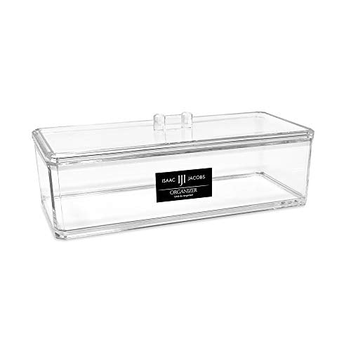 Isaac Jacobs Clear Acrylic Stackable Storage Organizer with Lid