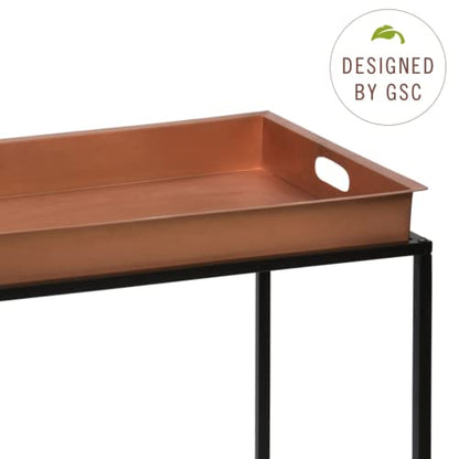Gardener's Supply Company Essex Butler's Tray Plant Stand | Sturdy Indoor Potted Plants & Flower Holder with Watertight Planter Tray for Water Spills and Easy Transport | Easy to Install